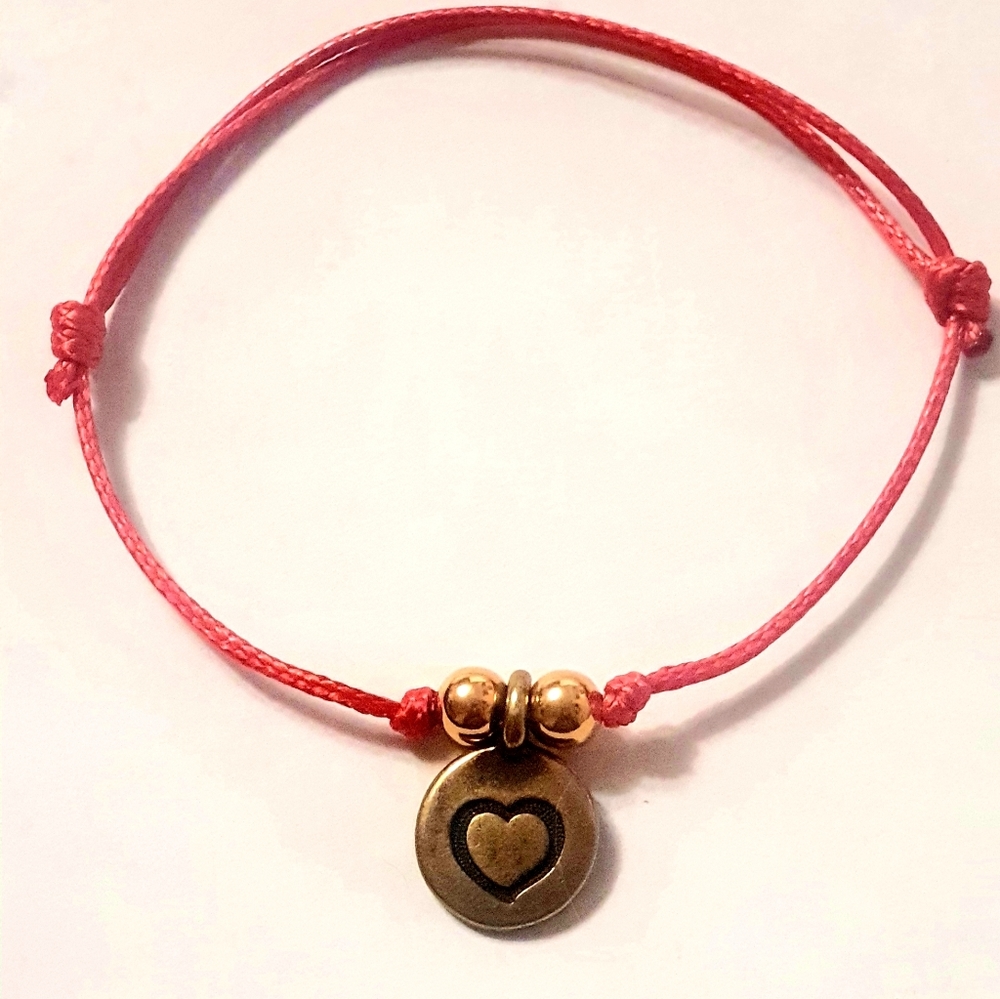 Red string adjustable good luck bracelet